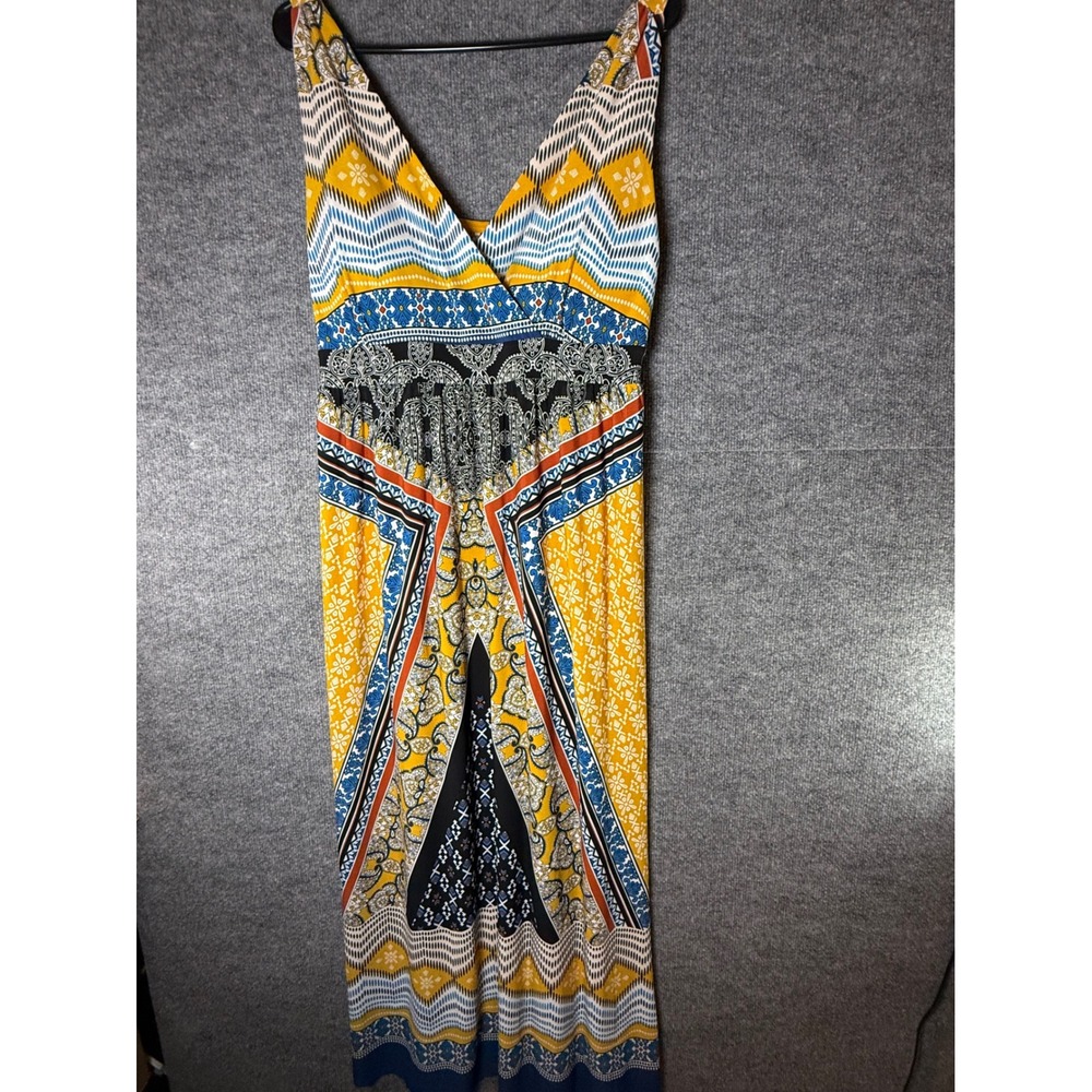 Apt 9 Womens Petite PL Geometric Paisley Print V-Neck Sleeveless Maxi Dress